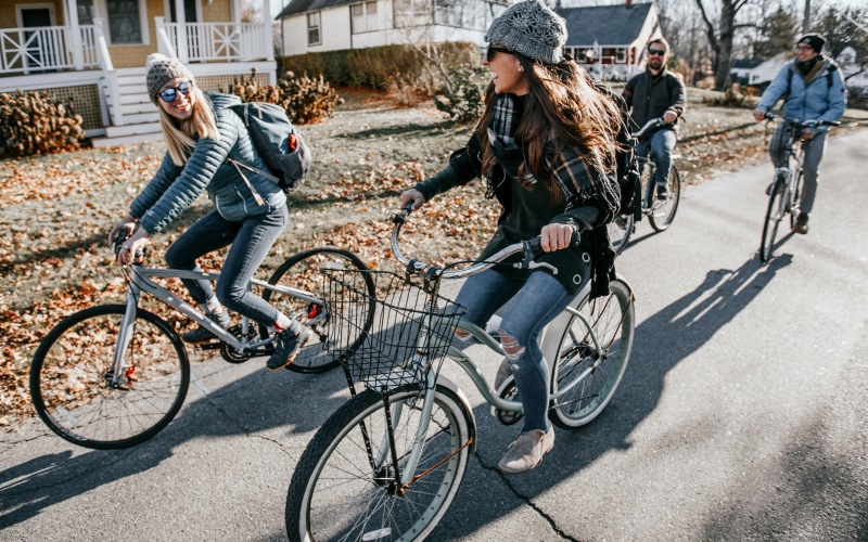 people on bikes