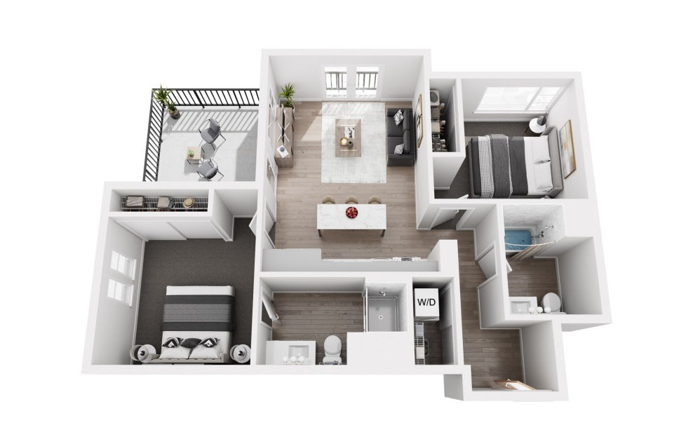 B2 2x2 - 2 bedroom floorplan layout with 2 bathrooms and 926 square feet B2 2x2 - 2 bedroom floorplan layout with 2 bathrooms and 926 square feet